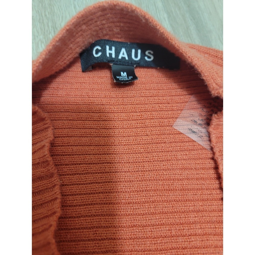 Chause Orange Long Sleeve Cardigan Women's Size Medium